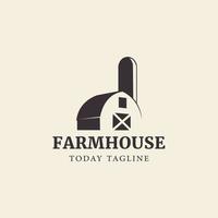 granja casa agricultura y plantación logo vector icono símbolo ilustración diseño
