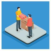 3D Isometric Fast delivery service concept. Vector Isometric Illustration Suitable for Diagrams, Infographics, And Other Graphic assets