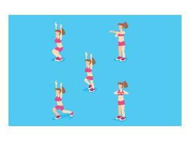 3D isometric illustration of warming movement before gymnastics vector