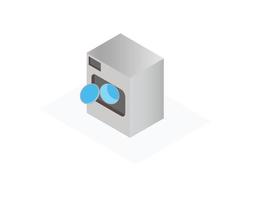 3D isometric washing machine vector