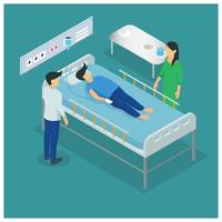 clínica de ilustración isométrica 3d asistencia médica de alta tecnología médico de terapia de diagnóstico rápido. ilustración isométrica vectorial adecuada para diagramas, infografías y otros activos gráficos vector