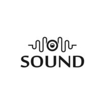 sound voice radio audio media music record logo design symbol vector