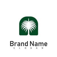 palm nature logo design symbol vector