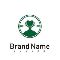 palm nature logo design symbol vector