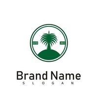 palm nature logo design symbol vector