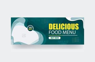 Delicious food menu cover promotion banner background template vector