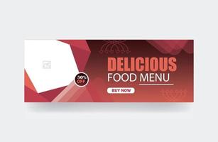food menu cover banner background template vector