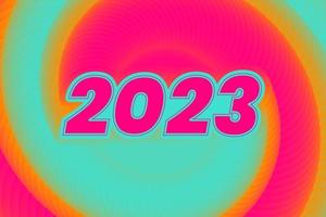 feliz año nuevo 2023 fondo de gradación de color ondulado vector