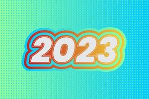 happy New Year 2023 wavy color gradation background vector