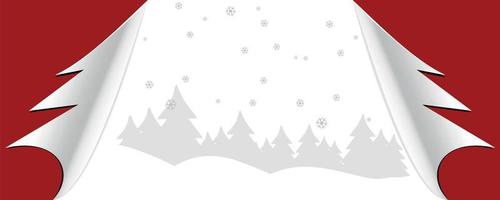 Open Curtain Welcome Winter Background vector