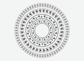 Vector border mandala design art