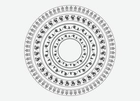 arte de diseño de mandala de borde vectorial vector