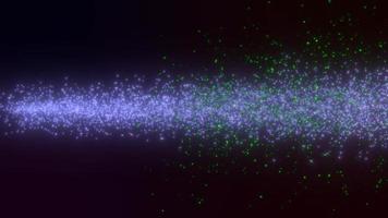 Abstract energy lines from glowing futuristic cosmic multi-colored beautiful magical particles on a dark background. Abstract background. Video in high quality 4k, motion design