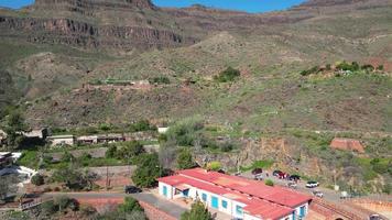 Aerial view of a town in a mountain region video