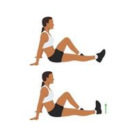 Woman doing Ankle pumping exercises in 2 steps. Good exercises pose to relieve leg swelling and are safe to do throughout pregnancy. Flat vector illustration isolated on white background