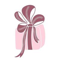 Gift box with bow and ribbon vector