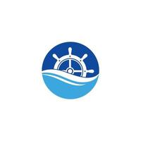 plantilla de ilustración de icono de vector de logotipo de dirección de barco