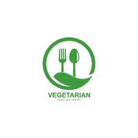 Human healthy vegetarian food logo vector icon illustration