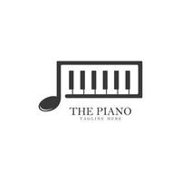 Ilustración de icono de vector de plantilla de logotipo de piano