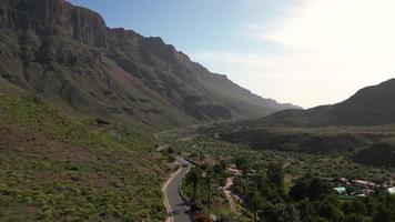 Road winds through mountain region video