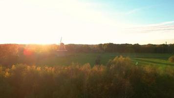 le soleil brille sur un champ verdoyant video