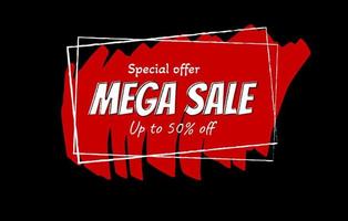 Mega Sale banner, poster background. vector