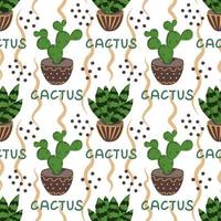 Succulent and cactus seamless pattern vector