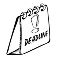 Calendar date deadline notification vector