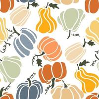 Pumpkins Seamless Pattern. Fall season illustration vector