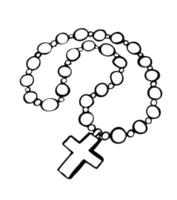 Rosary Beads with cross vector