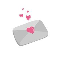 Hand-drawn  envelope with pink heart in doodle style vector