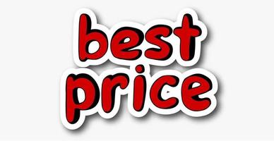 Best Price sticker. Hand drawn text with offer message vector