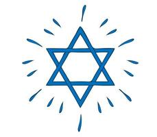 Star of David. Symbol of Judaism religion vector