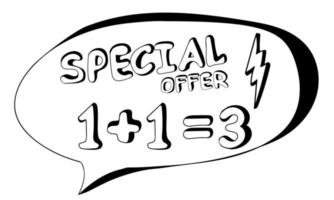 Hand drawn Special offer  text in doodle style. vector