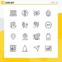 16 Creative Icons Modern Signs and Symbols of bulb education view clipboard spring Editable Vector Design Elements