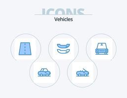 vehículos icono azul paquete 5 diseño de iconos. . camino. . vehículos vector