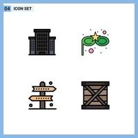 4 iconos creativos signos y símbolos modernos de juego de construcción caja de actividades de máscara de carnaval elementos de diseño vectorial editables vector