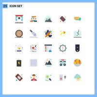 Universal Icon Symbols Group of 25 Modern Flat Colors of medicine medical online capsule mountain Editable Vector Design Elements