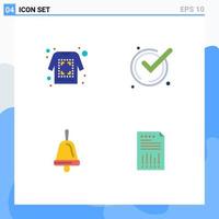 4 Universal Flat Icon Signs Symbols of print education sketch ok spreadsheet Editable Vector Design Elements