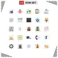 Modern Set of 25 Flat Colors and symbols such as document plug storage full mobile Editable Vector Design Elements