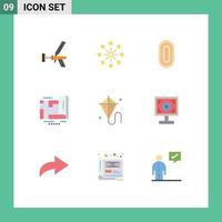 Universal Icon Symbols Group of 9 Modern Flat Colors of location rug firework ornamental buildings Editable Vector Design Elements