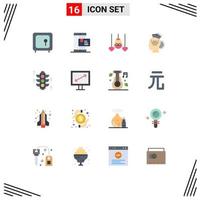 Universal Icon Symbols Group of 16 Modern Flat Colors of smart management rate knowledge easter Editable Pack of Creative Vector Design Elements