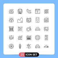 Universal Icon Symbols Group of 25 Modern Lines of hub webpage paper router internet Editable Vector Design Elements