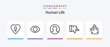 paquete de iconos de línea humana 5 que incluye control parental. familia. humano. niño. punto. diseño de iconos creativos vector