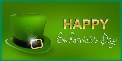 St. Patrick's Day banner design template with green hat. vector