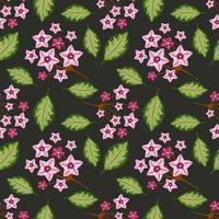 Seamless pattern with hoya home flower vector