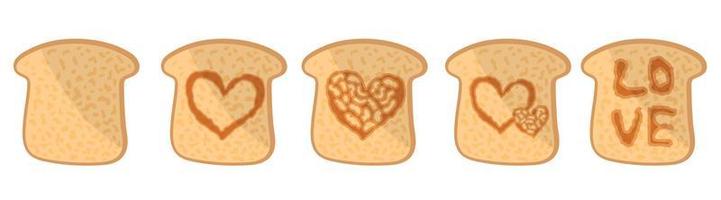 Set of slices toasted bread in different form vector