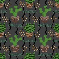 Succulent and cactus seamless pattern vector