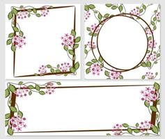 Set of botanical template for greeting cards or invitations vector