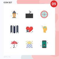 9 User Interface Flat Color Pack of modern Signs and Symbols of done report goals files document Editable Vector Design Elements